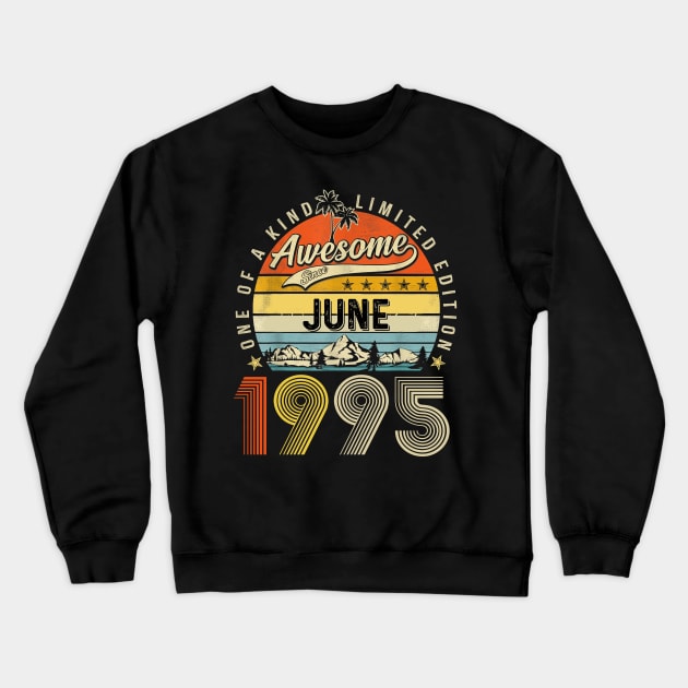 Awesome Since June 1995 Vintage 28th Birthday Crewneck Sweatshirt by nakaahikithuy